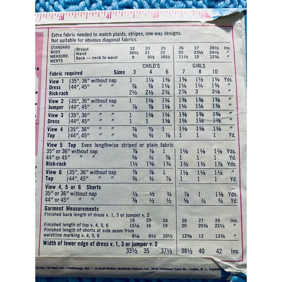 Simplicity 8865 kids top pants shorts dress - Picture 5 of 5